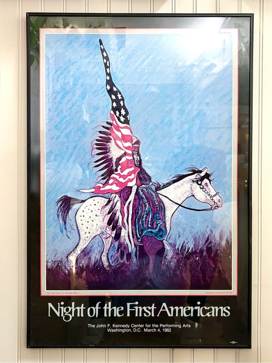 Kevin Red Star Other - Vintage Kevin Red Star “Night of the First Americans” Print Signed & Framed VTG